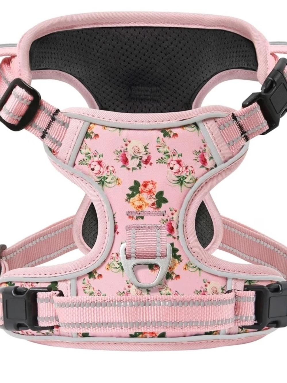 Timos Dog Harness, No Pull No Choke, Easy On & Off, Flower Pink, Small